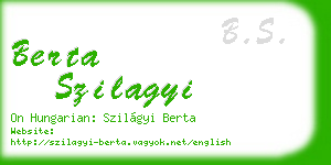 berta szilagyi business card